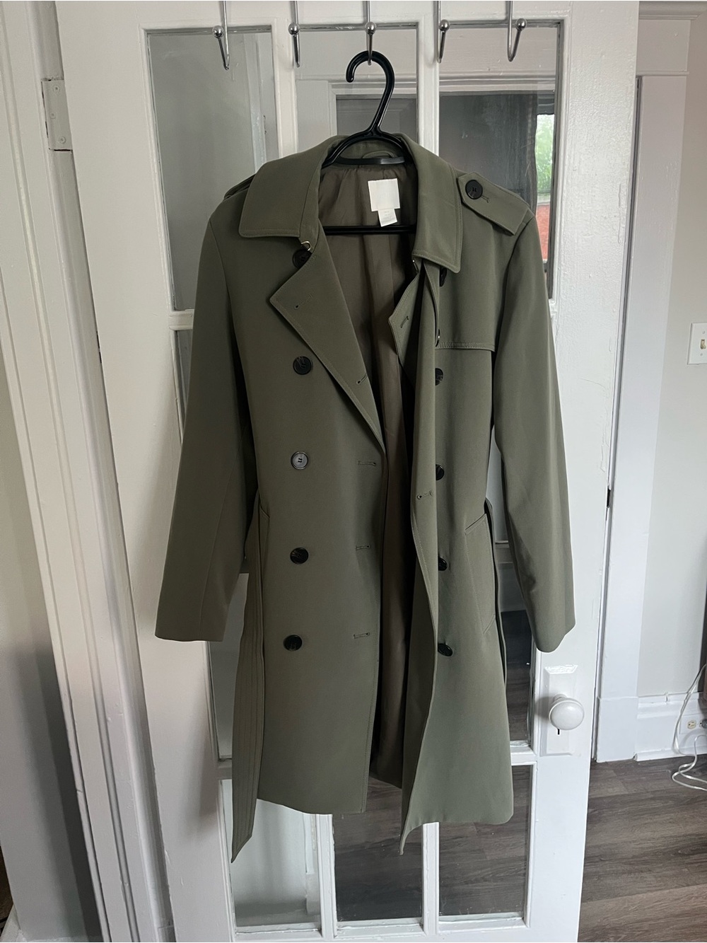 H&M Olive Trench-Style Coat